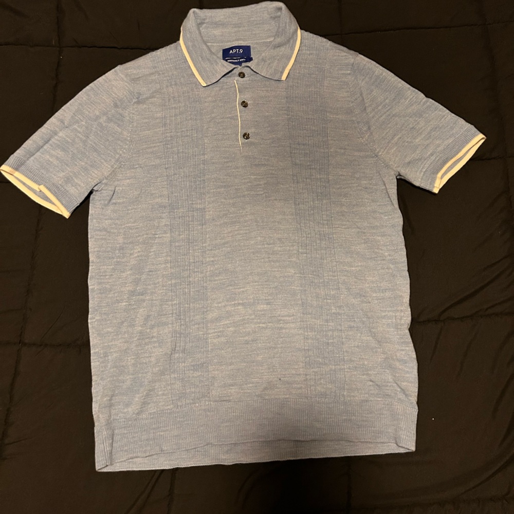 APT 9, light blue, M men’s polo